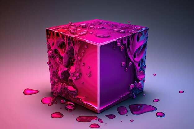 Cubo viola rosa a colori intensi