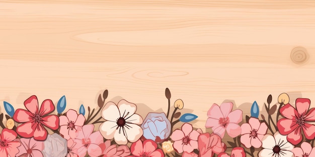 Cuccello fiore cartone animato bordo su un chiaro sfondo di mogano vettore pulito ar 21 ID di lavoro d68768a37258477c8144498221342c6d