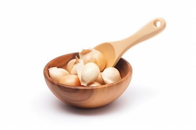 Cucchiaio di legno per cibo all'aglio Nutrizione di erbe crude Genera Ai