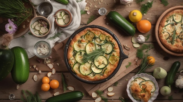 Cucchini clafoutis vegetali