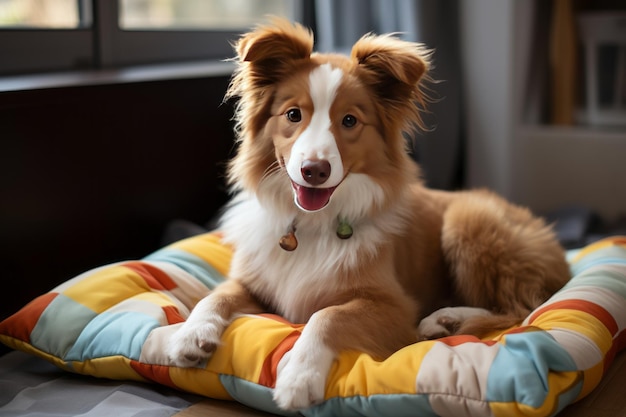 Cuccia per animali con un giocattolo accanto