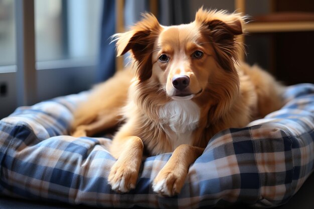 Cuccia per animali con un giocattolo accanto