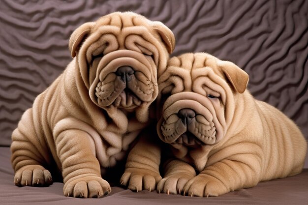 Cuccioli accoglienti di Shar Pei Duo di animali di peluche