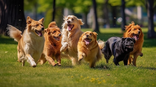 cuccioli felici che giocano insieme