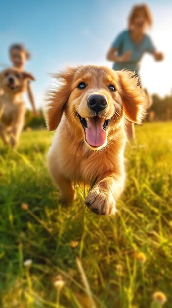 cuccioli felici che giocano insieme