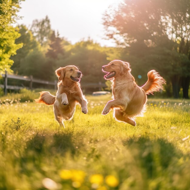 cuccioli felici che giocano insieme