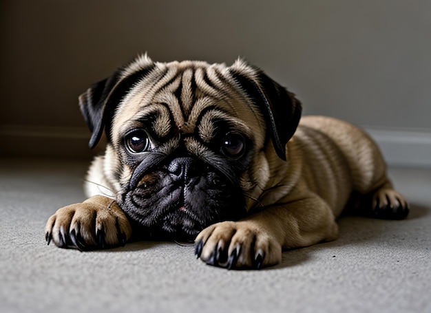 Cucciolo di carlino triste