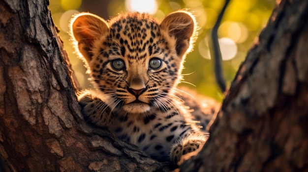 Cucciolo di pantera leopardo