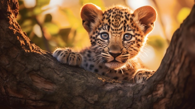 Cucciolo di pantera leopardo