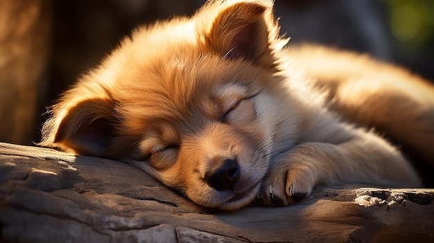 Cucciolo dormiente in natura