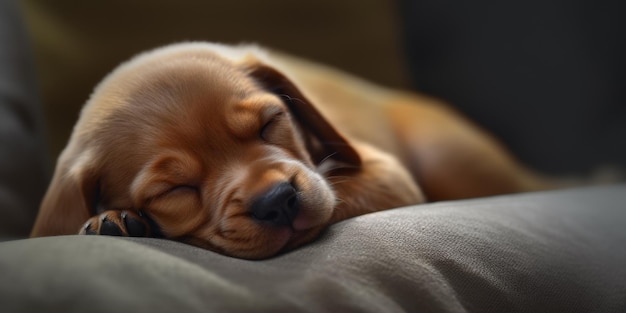 cucciolo marrone che dorme IA generativa