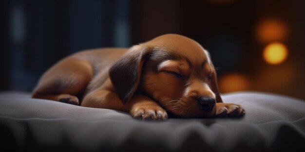 cucciolo marrone che dorme IA generativa