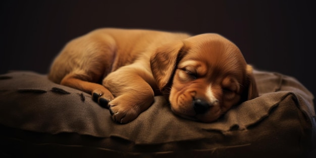 cucciolo marrone che dorme IA generativa