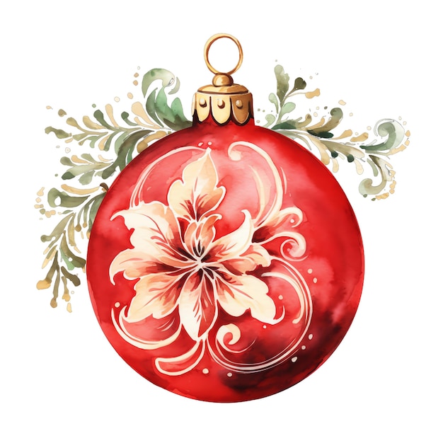 Cucina acquerello albero di Natale decorazione ornamento illustrazione per Natale