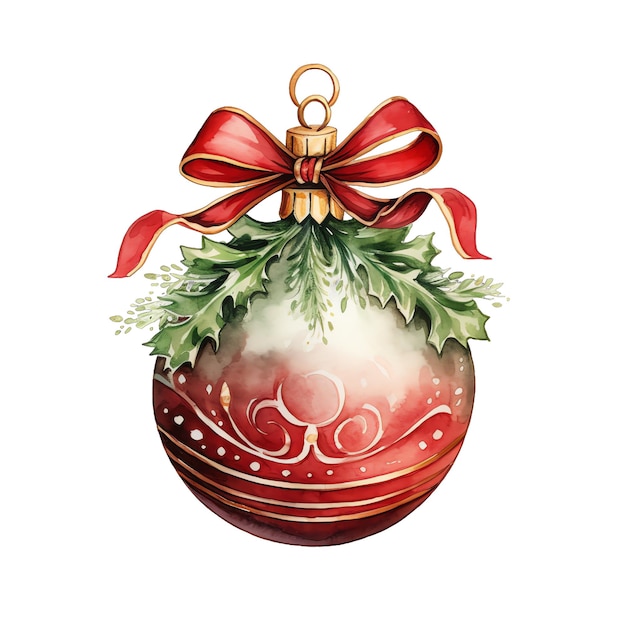 Cucina acquerello albero di Natale decorazione ornamento illustrazione per Natale