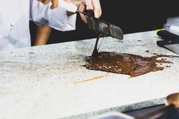 Cucina al cioccolato per fare la cioccolata