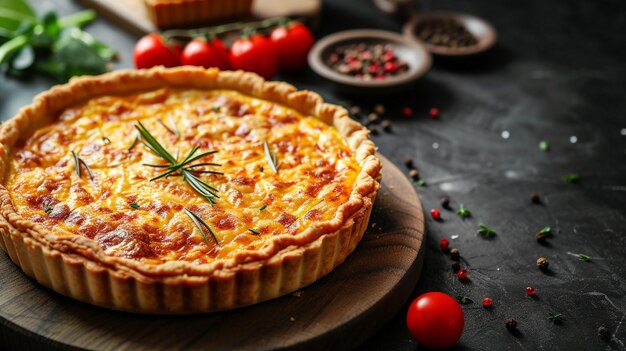 Cucina francese Quiche Lorraine con spazio per le copie