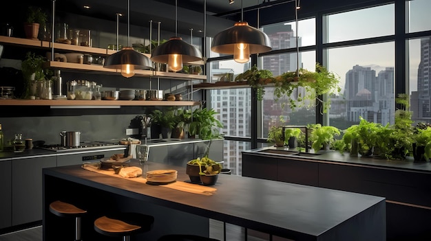 cucina in stile loft urbano