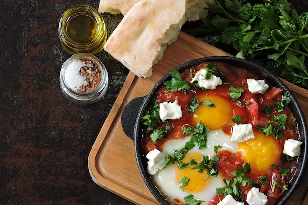 Cucina mediorientale Shakshuka.