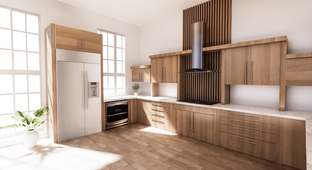 cucina moderna arredata in legno interno