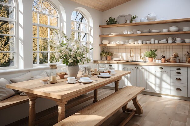 Cucina moderna interior design in appartamento o casa con mobili Cucina di lusso scandinava