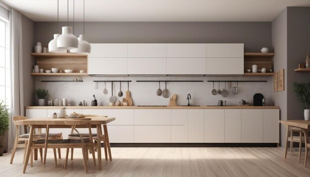 cucina moderna interno sfondo HD 8K carta da parati immagine fotografica