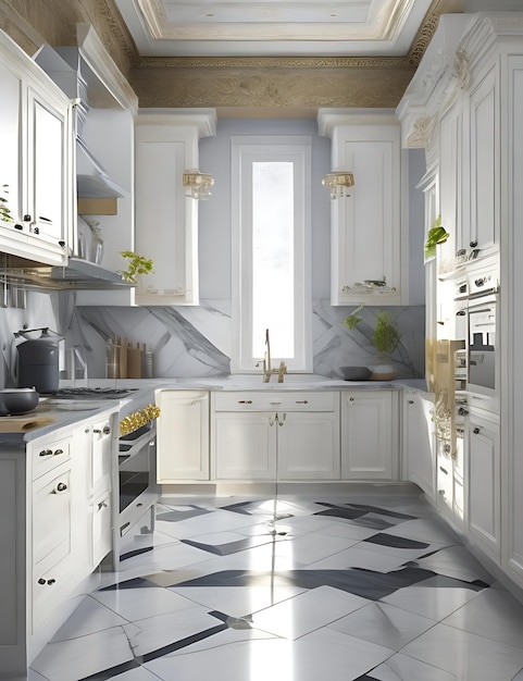 Cucina Roma Marmo Piastrelle Design