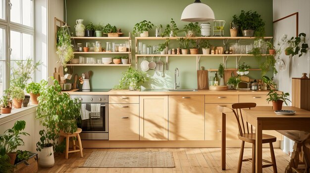 Cucina scandinava eco-friendly Design minimalista con tocchi sostenibili