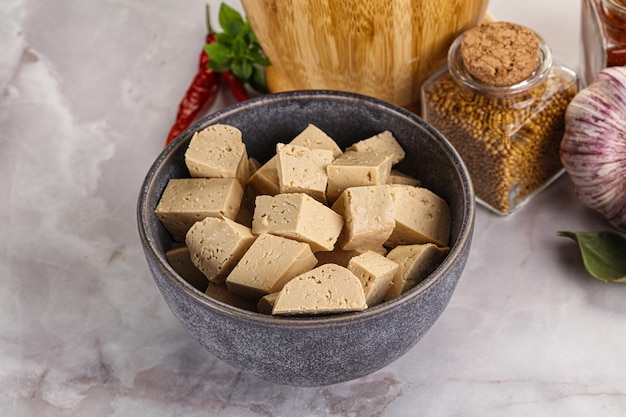 Cucina vegana formaggio tofu biologico