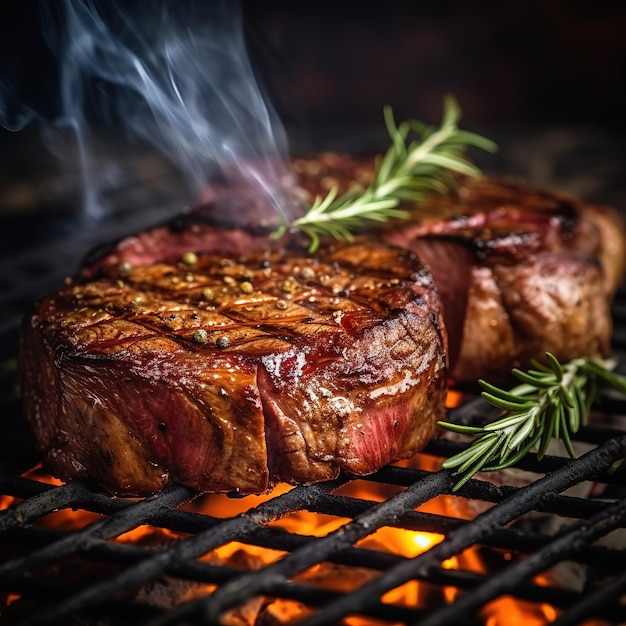 cucinare hamburger sulla griglia calda con fiamme Polpette di manzo alla griglia con fiamme di fuoco carne con una fiamma