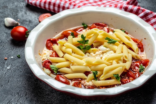 Cucinare la feta al forno con pomodorini erbe aglio