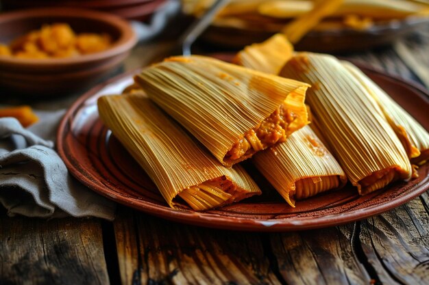 Cucinazione di tamales fatti in casa