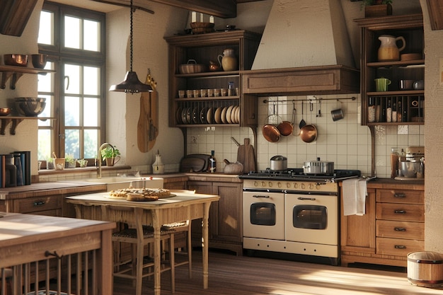 Cucine di fattoria rustiche con torte fatte in casa