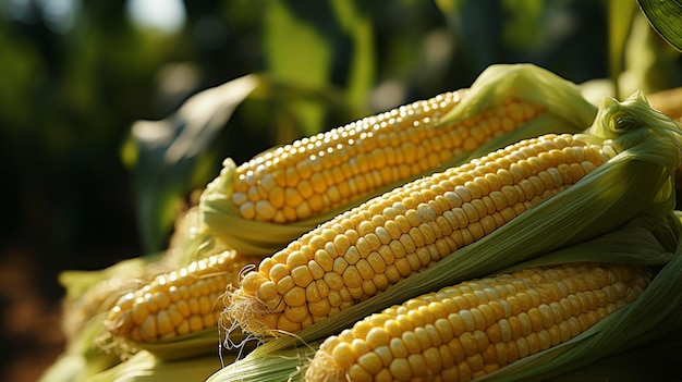 Cucine di mais sul campo di mais della pianta di mais in agricoltura