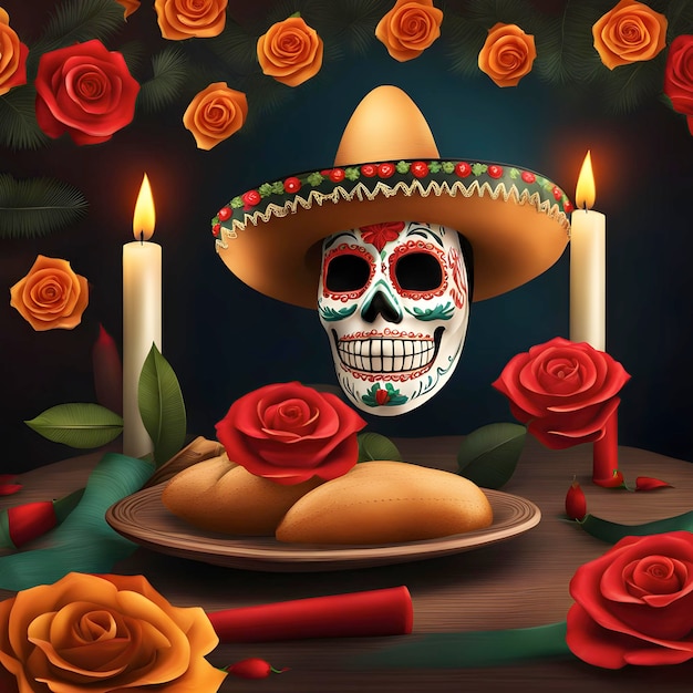 cultura messicana del teschio del giorno dei morti