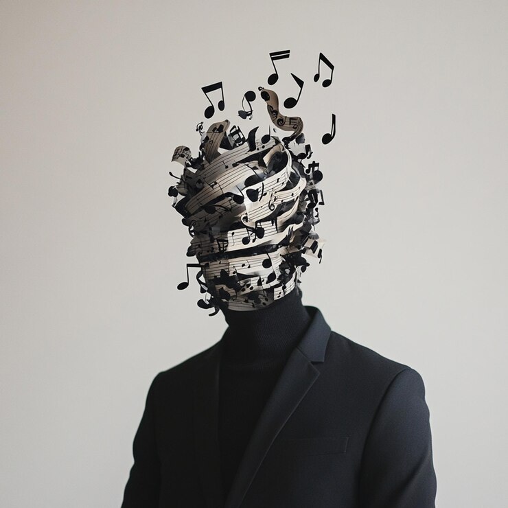 Cultural Fusion Swedish Man Wearing Musical Note Headgear
