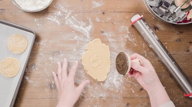 Cuocere i biscotti di zucchero di Natale per Babbo Natale.