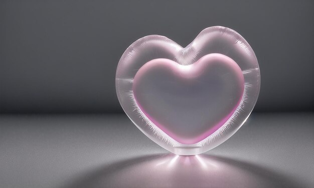 Cuore 3d Concept Art per San Valentino Amore sfondo romantico con spazio di copia IA generativa