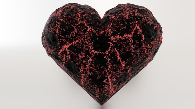 Cuore astratto nero e rosso art