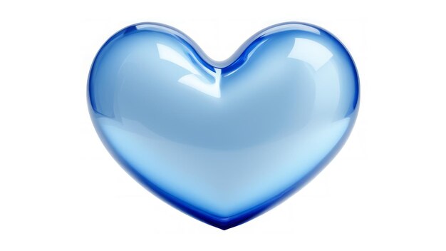 cuore blu isolato su sfondo bianco