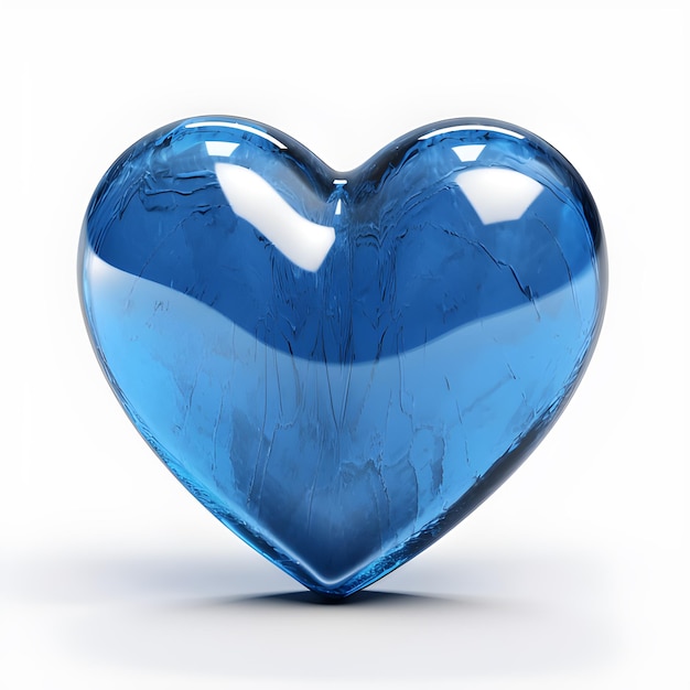 Cuore blu isolato su sfondo bianco