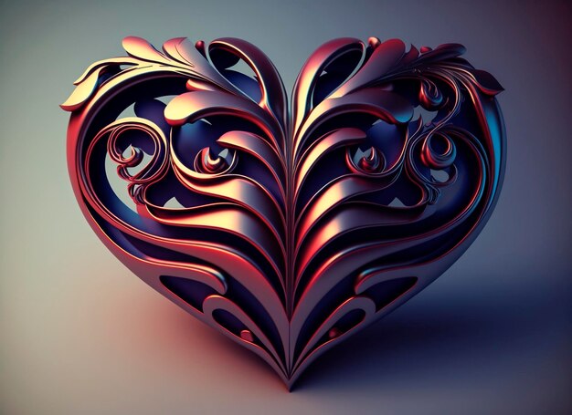 Cuore con dettagli intricati