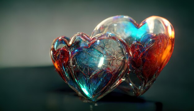 Cuore cosmico di San Valentino generato dall'intelligenza artificiale