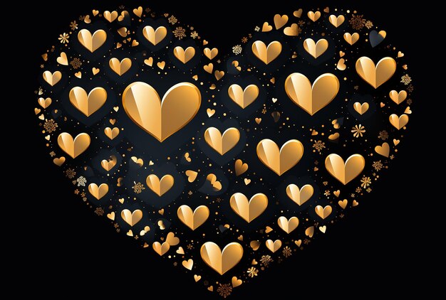 Cuore d'oro su uno sfondo bokeh Un simbolo di amore e romanticismo per il giorno di San Valentino e altri