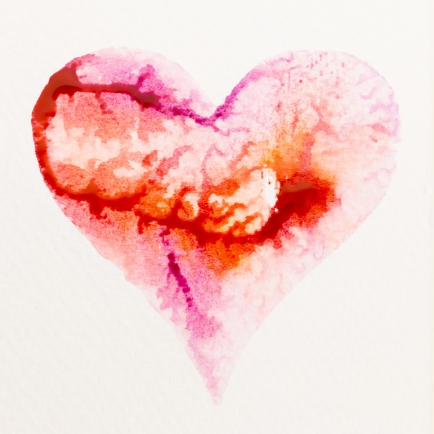 Cuore dell'acquerello. Carta di San Valentino Greating, amore, relazione, arte, pittura.