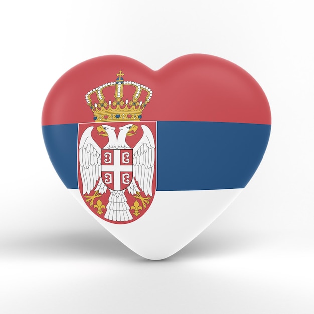 Cuore della bandiera della Serbia