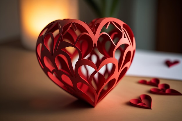 Cuore di carta rossa che simboleggia l'amore Non c'è significato nella parola amore Conosciamo il significato solo quando amiamo ognuno ha il proprio concetto di amore cuore di carta Amore e passione