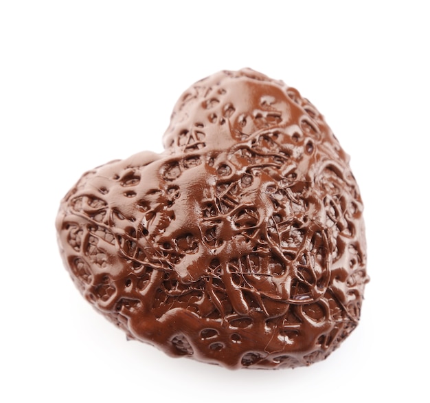 Cuore di cioccolato, isolato su bianco