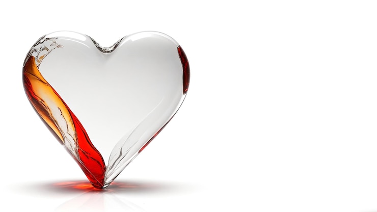 Foto cuore di cristallo trasparente sotto forma di statuetta regalo per il giorno di san valentino