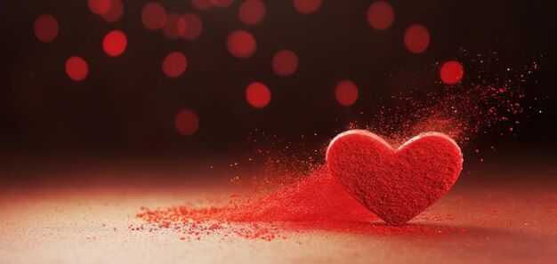 cuore di sabbia blu felice San Valentino sfondo chiaro blured Generato dall'intelligenza artificiale